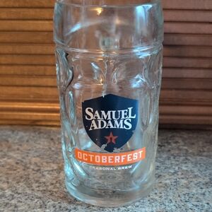 Samuel Adams - Octoberfest Beer Mug Large Dimpled Glass Stein Sam Adams